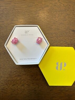 Bomb Party OG earring Pink ice crystal Oval Faceted Stud Earrings